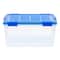 IRIS 15gal. Clear Plastic Storage Boxes with Blue Lid, 4ct.